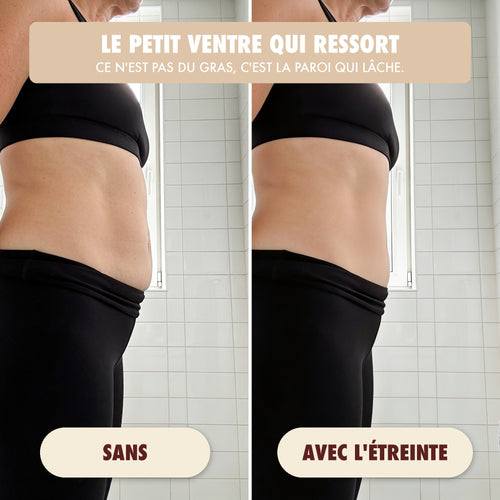 Le petit ventre qui ressort, sans et avec L'Étreinte